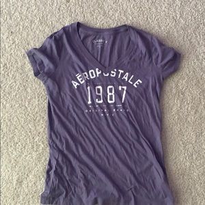 purple v-neck